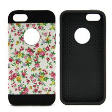 TPU IMD Leather Finish Case for iPhone 5/5S with Flower Printed Pattern