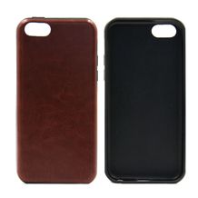 TPU IMD Leather Finish Shockproof Impact Case Cover for iPhone 5/5S