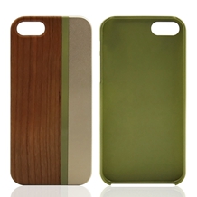 Hand-made Hard Wood with Aluminum Protective PC Case for iPhone 5/5S