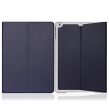Two sides PU leather stand folio back cover for iPad air, with 6 slots inside