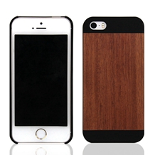 High Quality, Rubber Coated PC with Genuine Wood iPhone 5 Case, Various Patterns Available