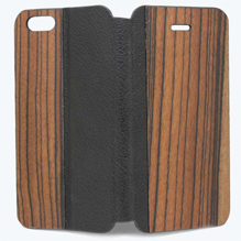 Slim PU Wood Sleeve Wallet Design for iPhone 5S