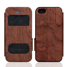Natural Wooden Case for iPhone 5/5S, with Magnetic Closure, Can Laser Customized Pattern