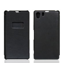 Mobile phone PU leather folio case for Sony Xperia Z2, with matching color and textured PC case
